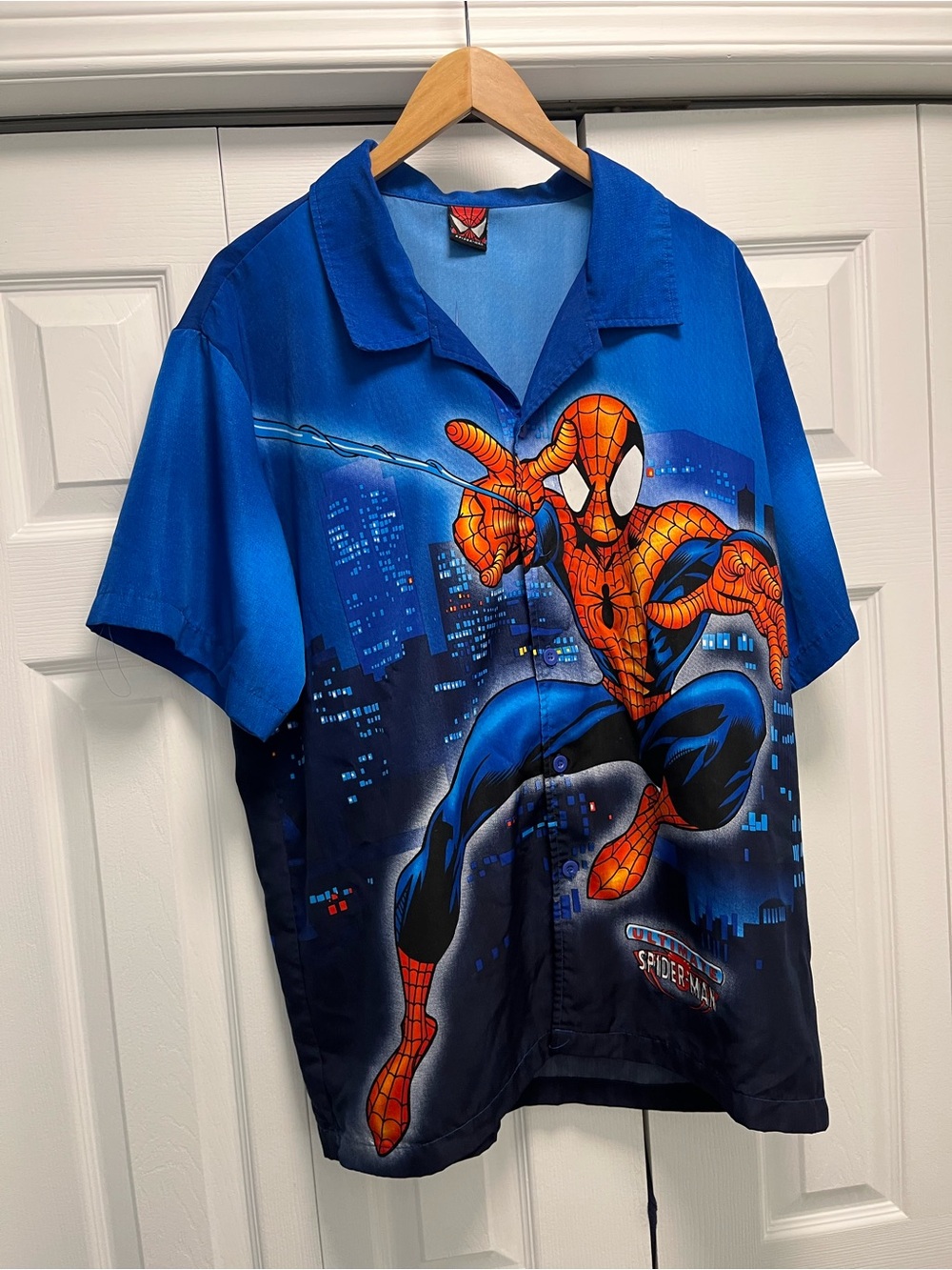 2002 Spiderman Graphic Button-Down Shirt